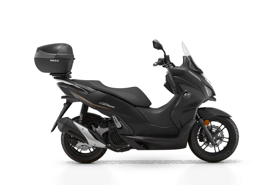 360 изглед на хибриден скутер QJ Motor MTX 125 черен мат – десен профил